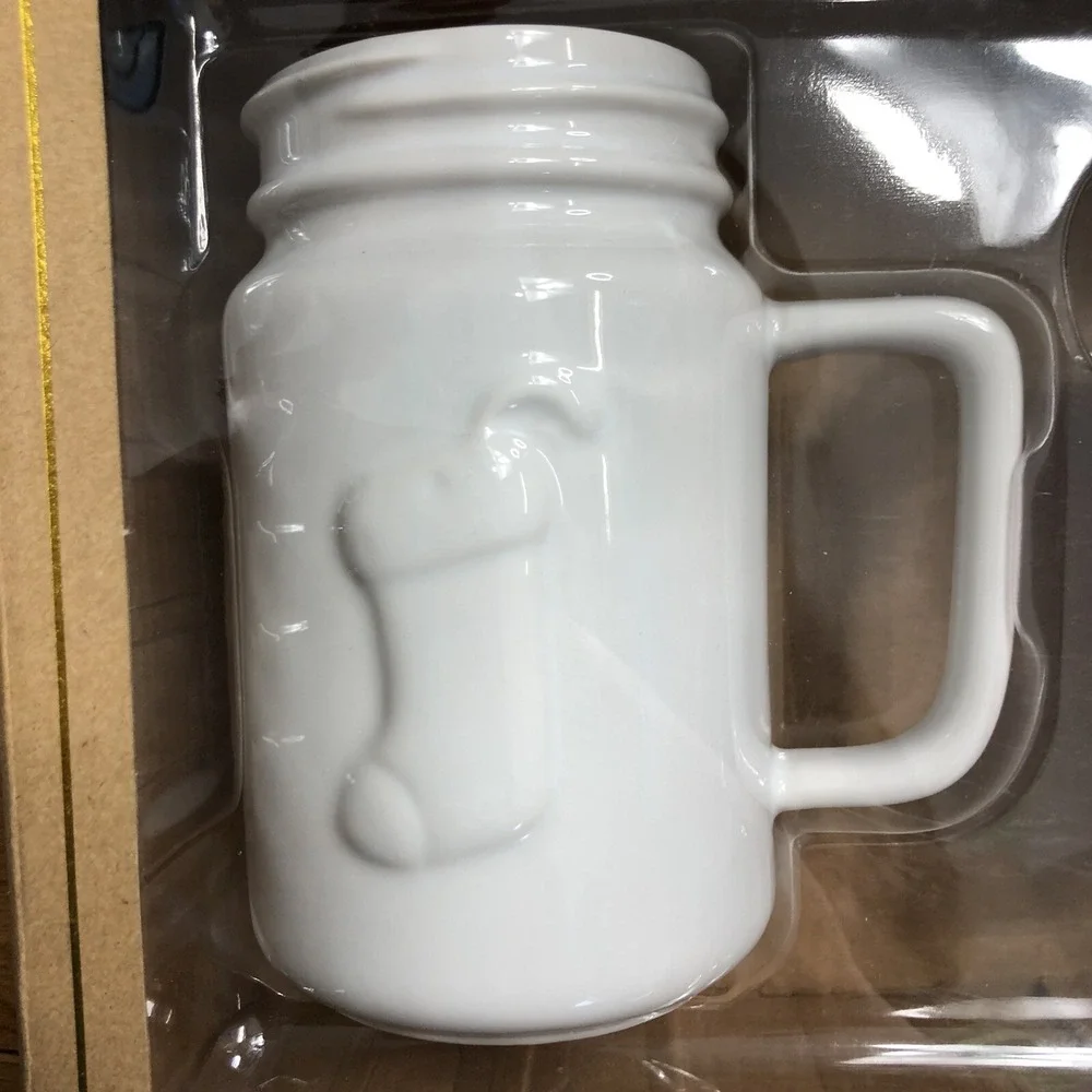 twelveNYC Christmas Stocking Tea‎ Infuser Kit White Mug Silicone Infuser NEW